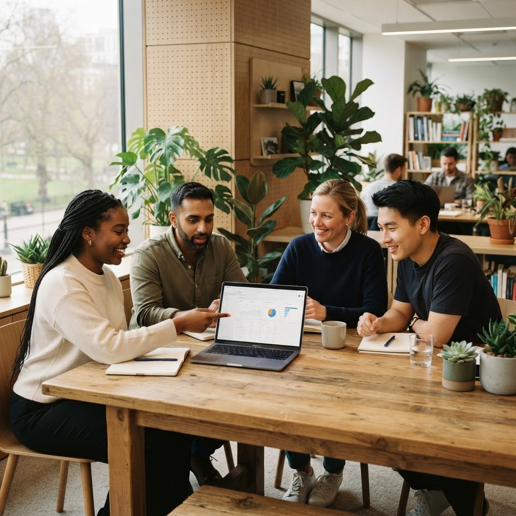 The Replant team collaborating in a bright office